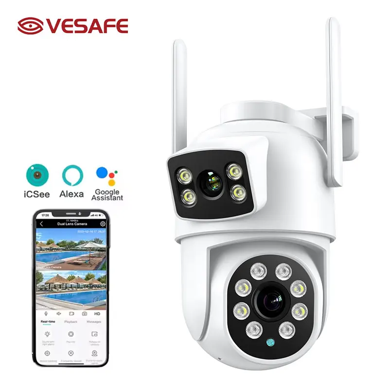 VESAFE ICSEE 8mp Two-way Audio Outdoor Wireless Security Waterproof Automatic Alarm ptz Cctv Camera