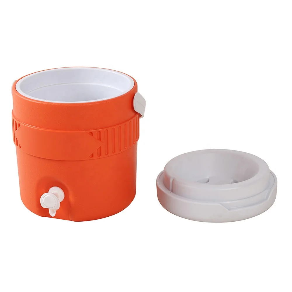 Latest Wholesale Custom Round Camping Water Jug Cooler Insulated Ice Water Bottle Container Bucket With Tap