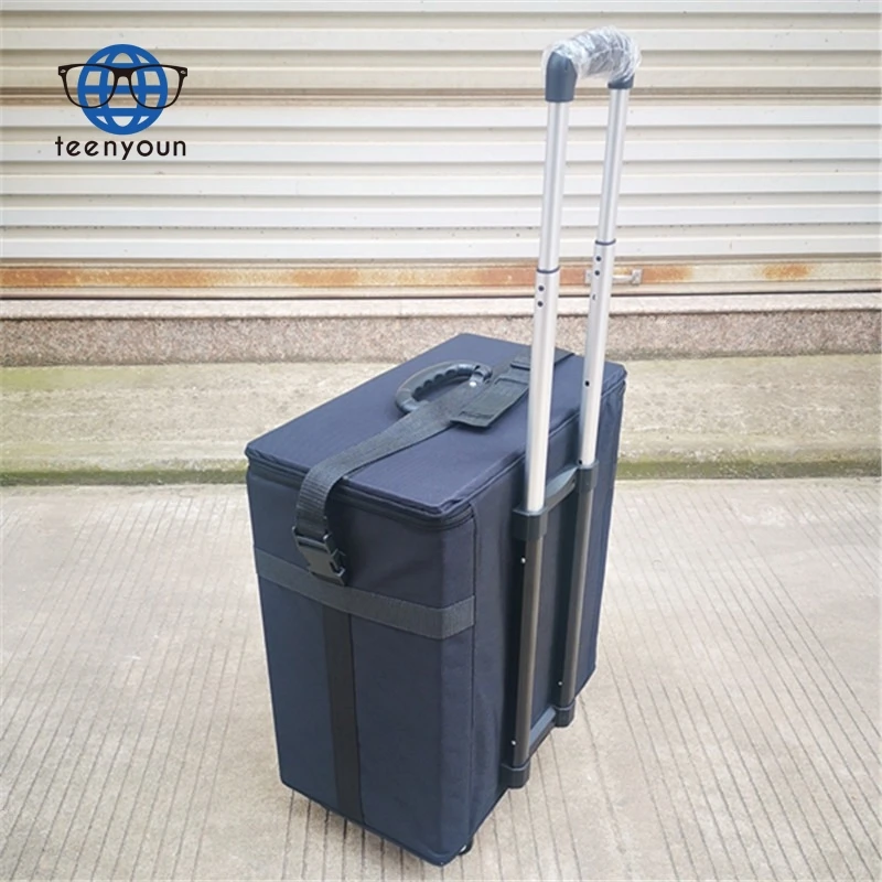 Teenyoun 2024 Ready Stock 180Pcs Oxford Cloth Trolley Case Portable Packaging Eyeglasses Display Cases Optical Frame Suitcas