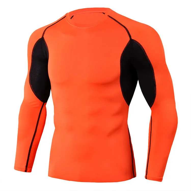 Fitness Sports Clothes Men Long Sleeve Basketball Running Sports T shirt Gym Compression Shirt