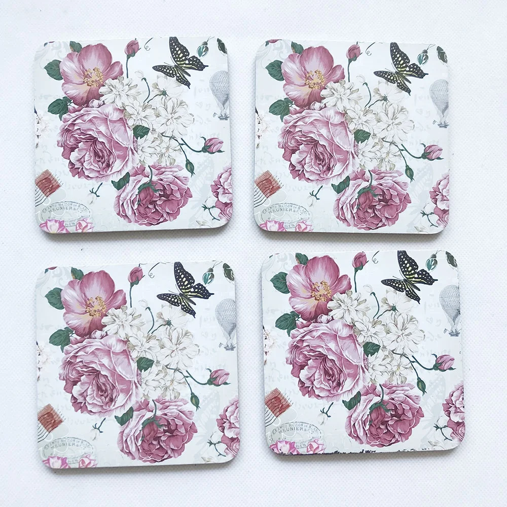 Customised Handmade Eco-Friendly Square Coaster Packaging Heat Resistant for Home Kitchen Decoration