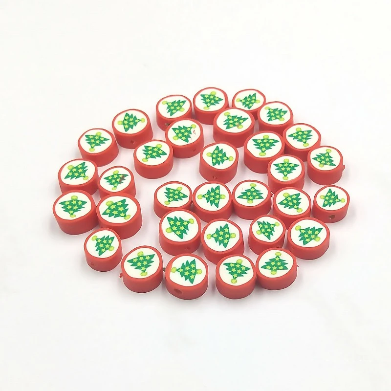 XuQian Mixed Christmas Themed Polymer Clay Spacer Beads for DIY Bracelet Necklace Jewelry Making Accessory