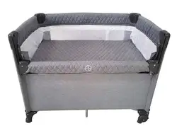 Multi function New born baby cribs foldable cot cunas grey cosleeper playard with big storage bag