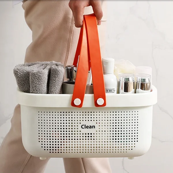 Bathroom Portable Plastic Organizer Storage Shower Caddy Tote Basket  with handle