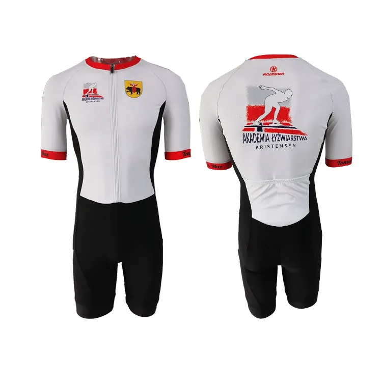 Roadstar custom inline roller  skating suits three back open zipper pocket skating skin suit