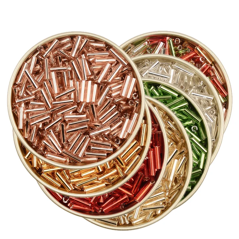 Approx.500pcs 2x6mm Tube Bugle Czech Glass Beads Loose For Jewelry Making DIY Jewelry Accessories