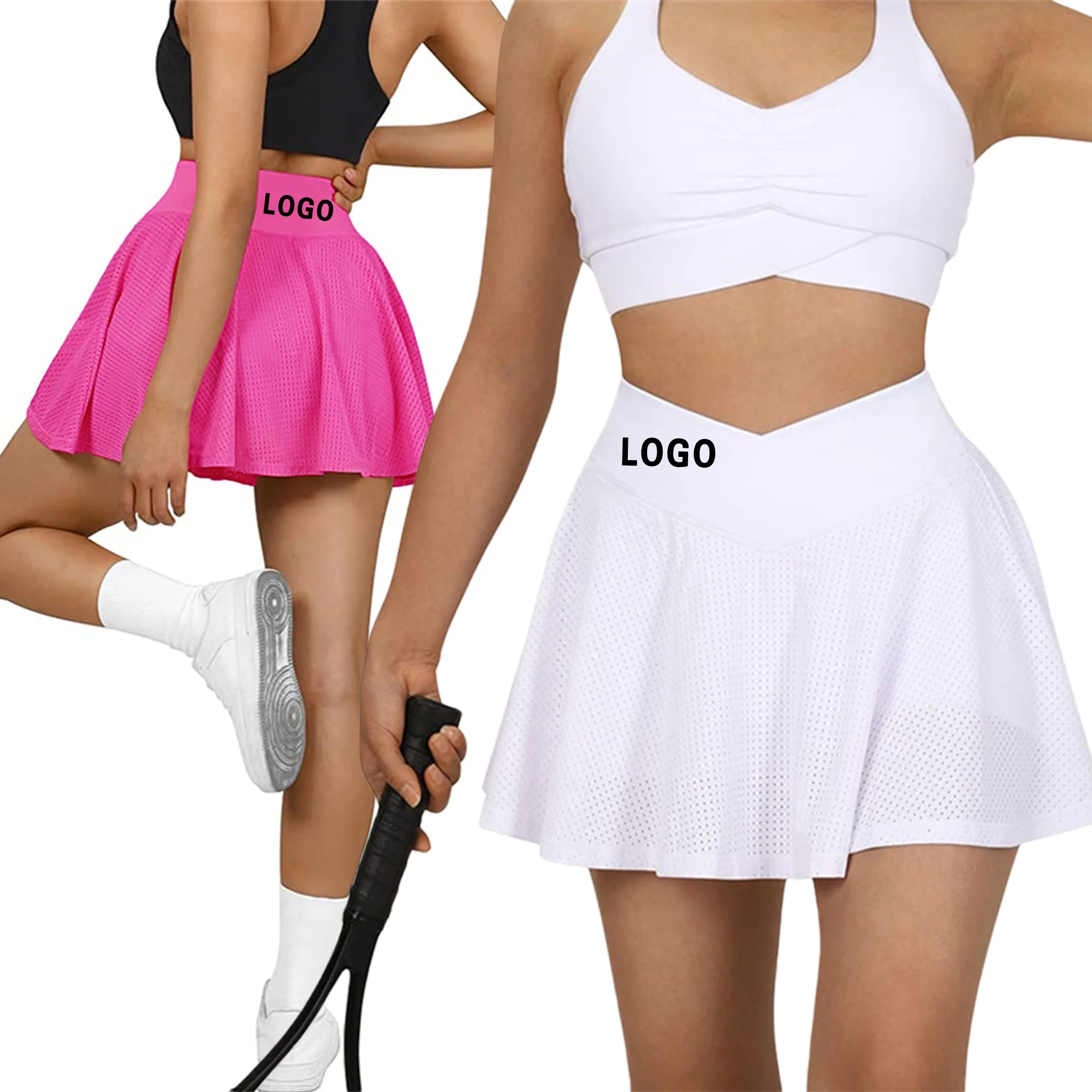 Free Sample Stretchy Breathable Activewear Custom Tennis Skirts Badminton Skirt