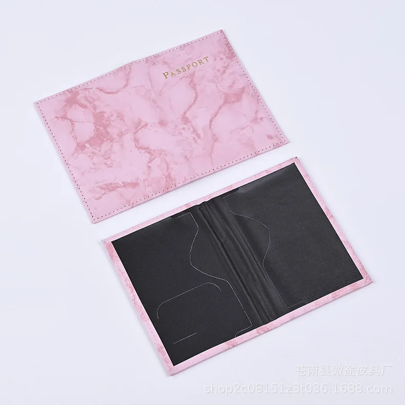 Custom  Pu Leather Simple Style Travel Passport Wallets Passport Holder  Women Mens Slim Business Passport Cover Protector Purse