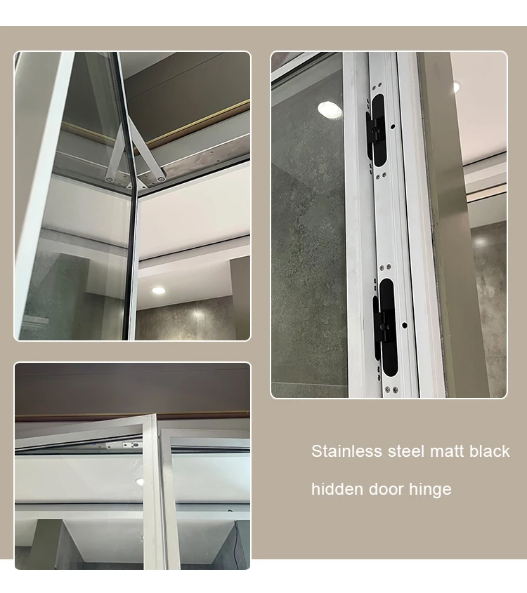 HDSAFE Automatic swing door aluminum frame hidden hinge electric swing door interior exterior entry glass door Automatic opener
