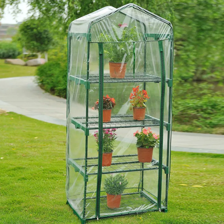Mini Greenhouse Transparent PVC Cover Portable Waterproof Garden Green House Tent