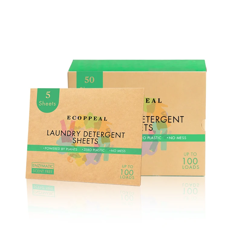 Biodegradable Laundry Detergent Strips Plant Manufacturer Eco Washing Clothes Sheet Envelope Packaging Laundry Detergent Sheet