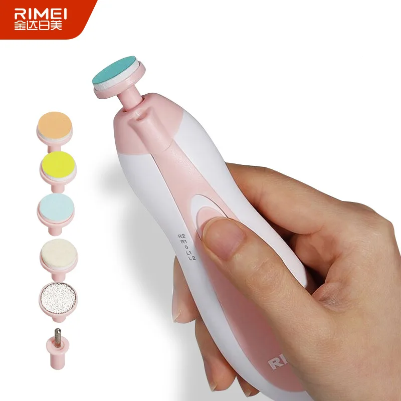 RIMEI hot sale high quality new baby nail file electric nail trimmer for baby manicure set