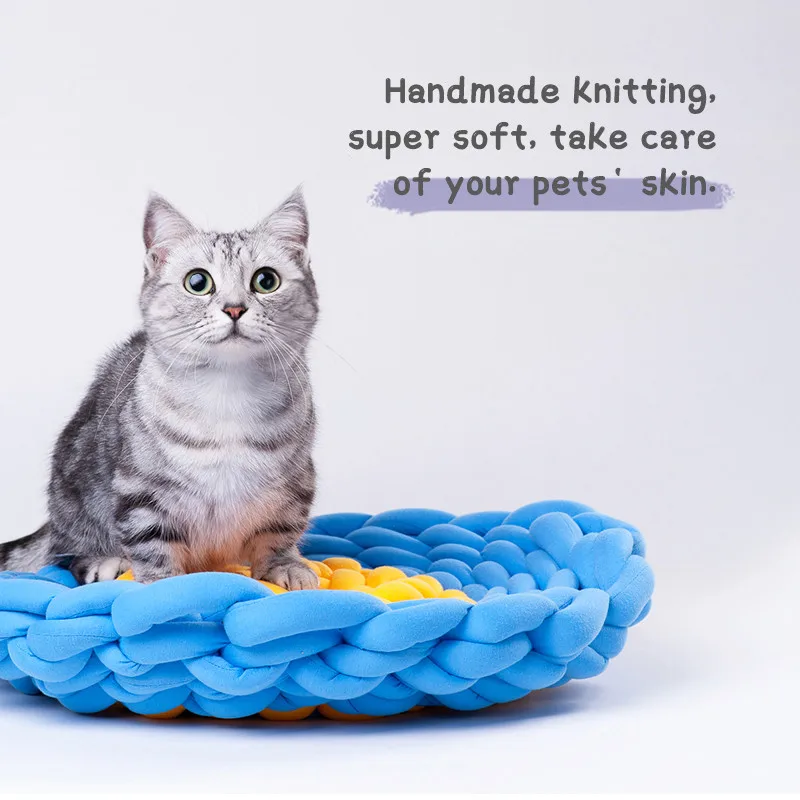 Design Pet Beds Thick Cotton Rope Dog Nest Hand-woven Basket 2024 DIY New Trade Assurance Pet House Cat House Breathable 50 Pcs