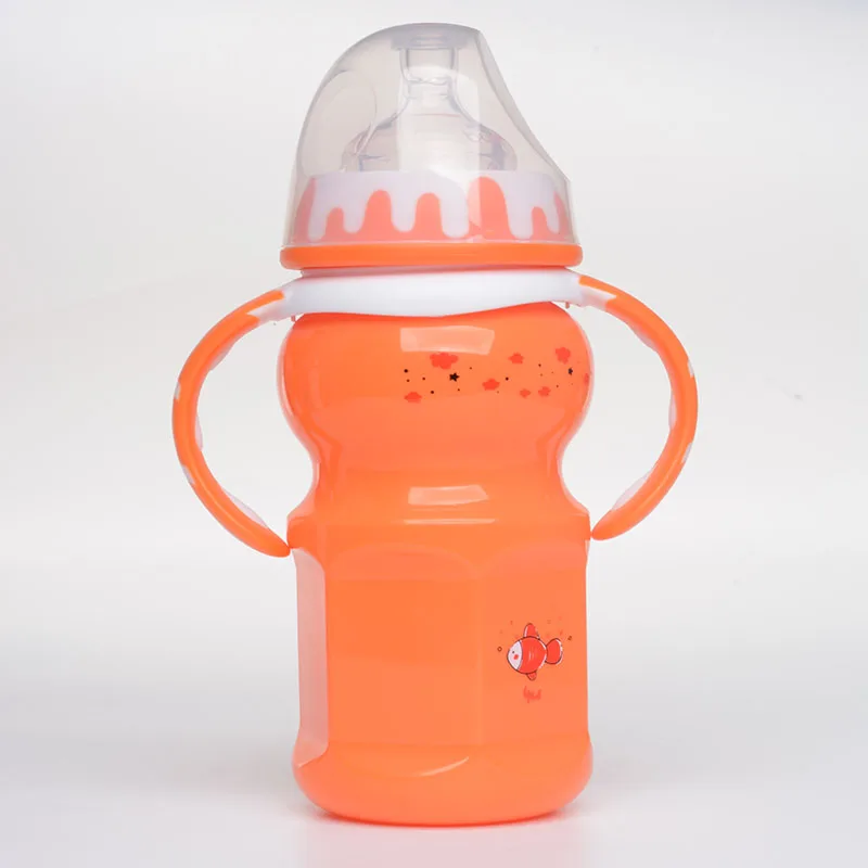 PP Baby bottle wide caliber milk feeding bottle with straw baby feeding bottle with temperature display new baby