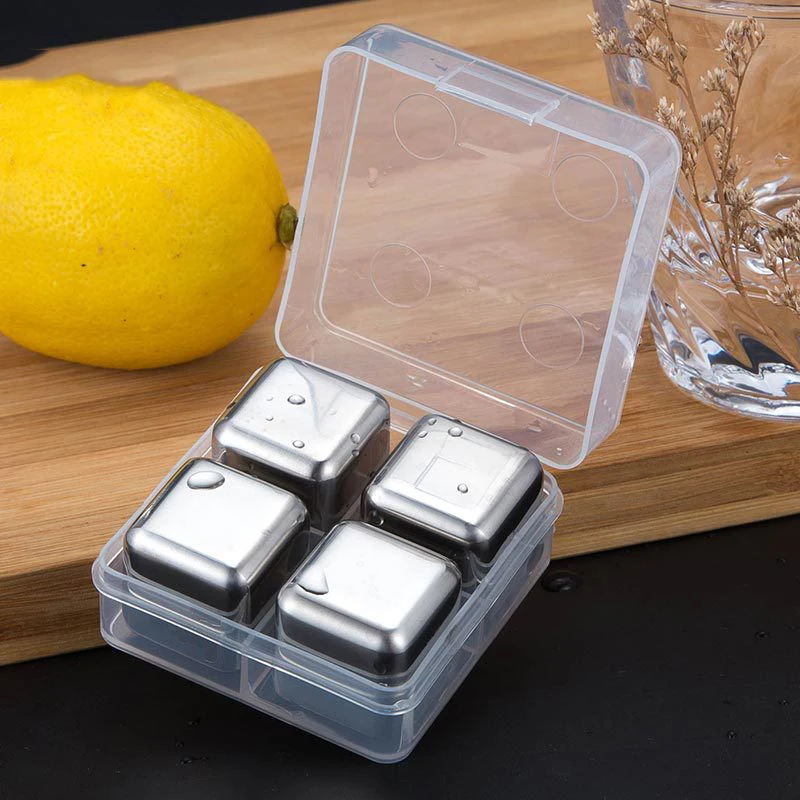 Reusable Chilling Whiskey Stones Stainless Steel Ice Cubes With Custom Logo