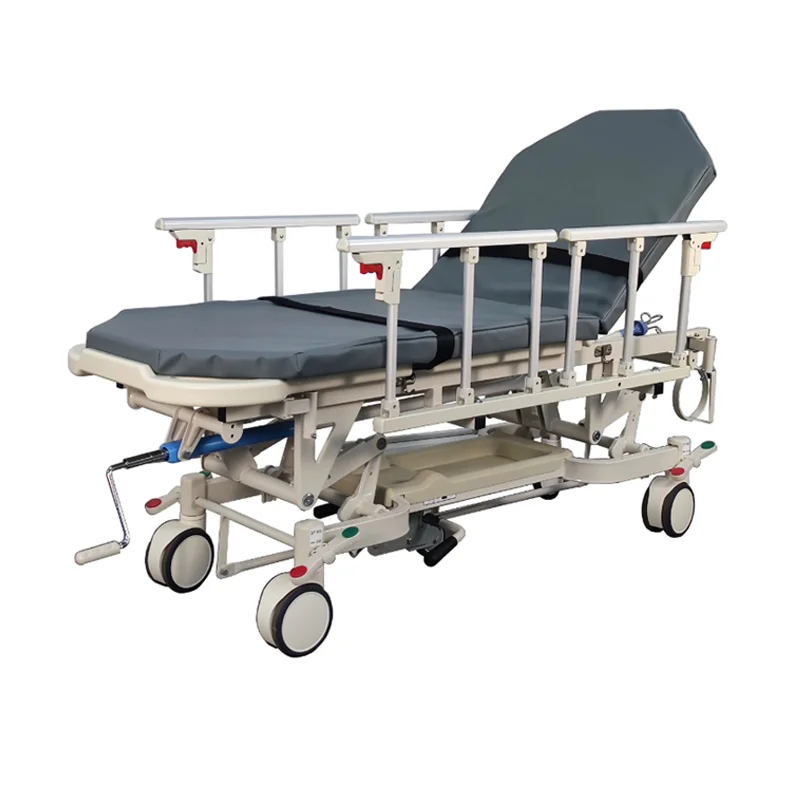 Manual Medical Hospital Transfer Bed Center Patient Transfer Bed Patient Transfer Stretcher Transport Gurney Bed