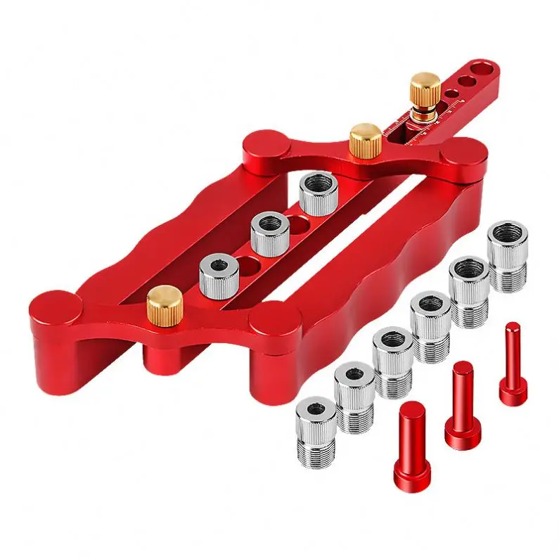 TEBAK wood working tool Aluminum Dowel Jig Drill Guider Wooden Doweling Joinery for Panel Woodworking