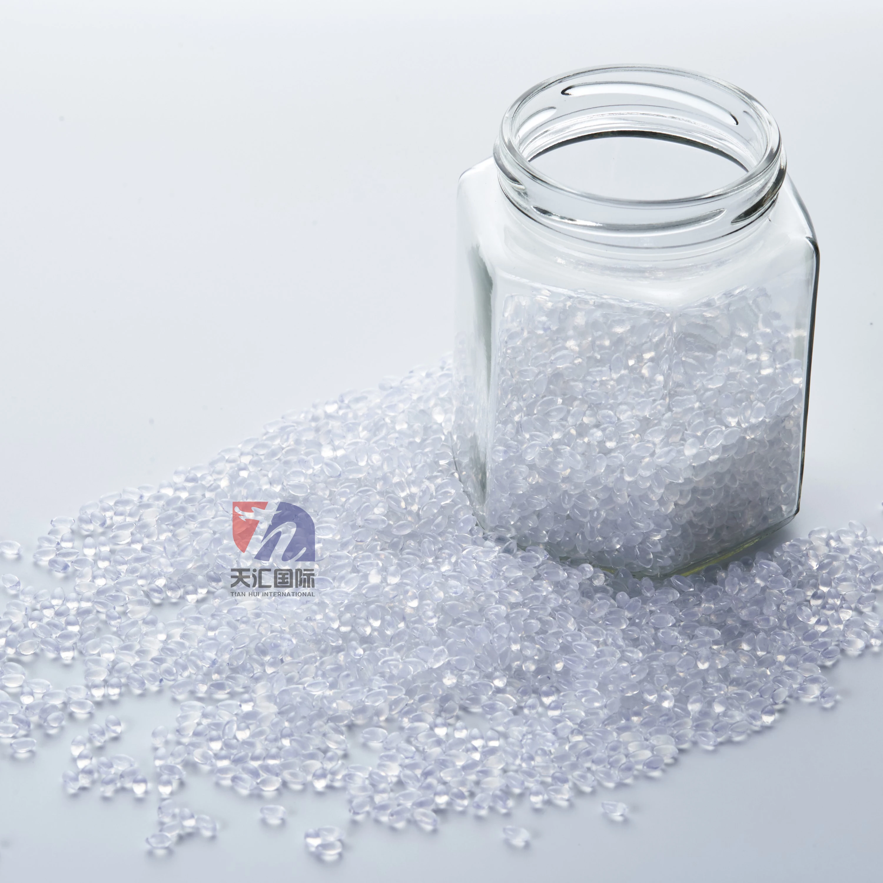 Fully transparent white hot melt adhesive colloidal particle for packaging products film-coated products metals and plastic