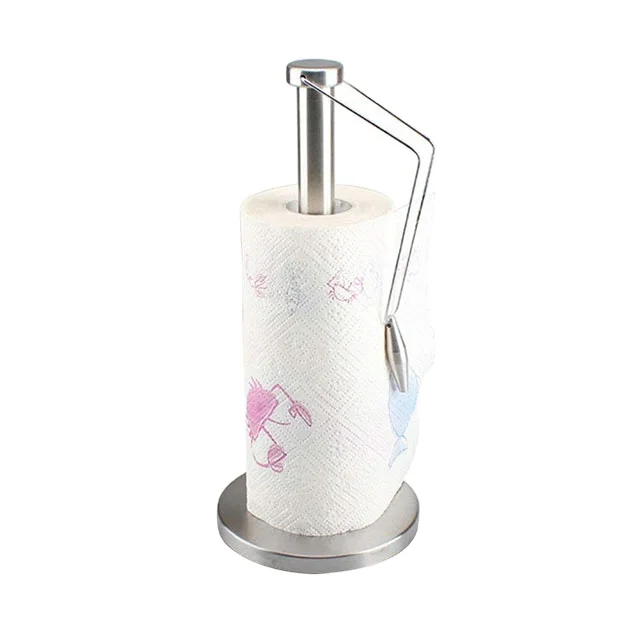 Pretty design one hand tear  bathroom countertop paper roll holder tissue holder stand kitchen paper towel holder