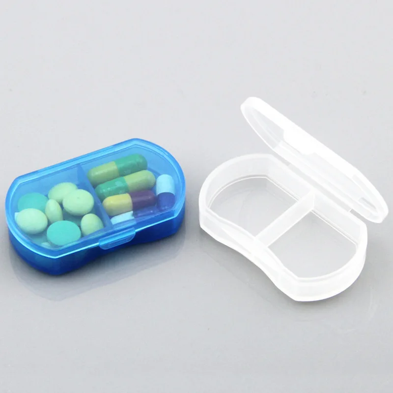 New mini Pill Box Portable 2 grids Outdoor Travel Medicine Pill Organizer daily Plastic Pill Box