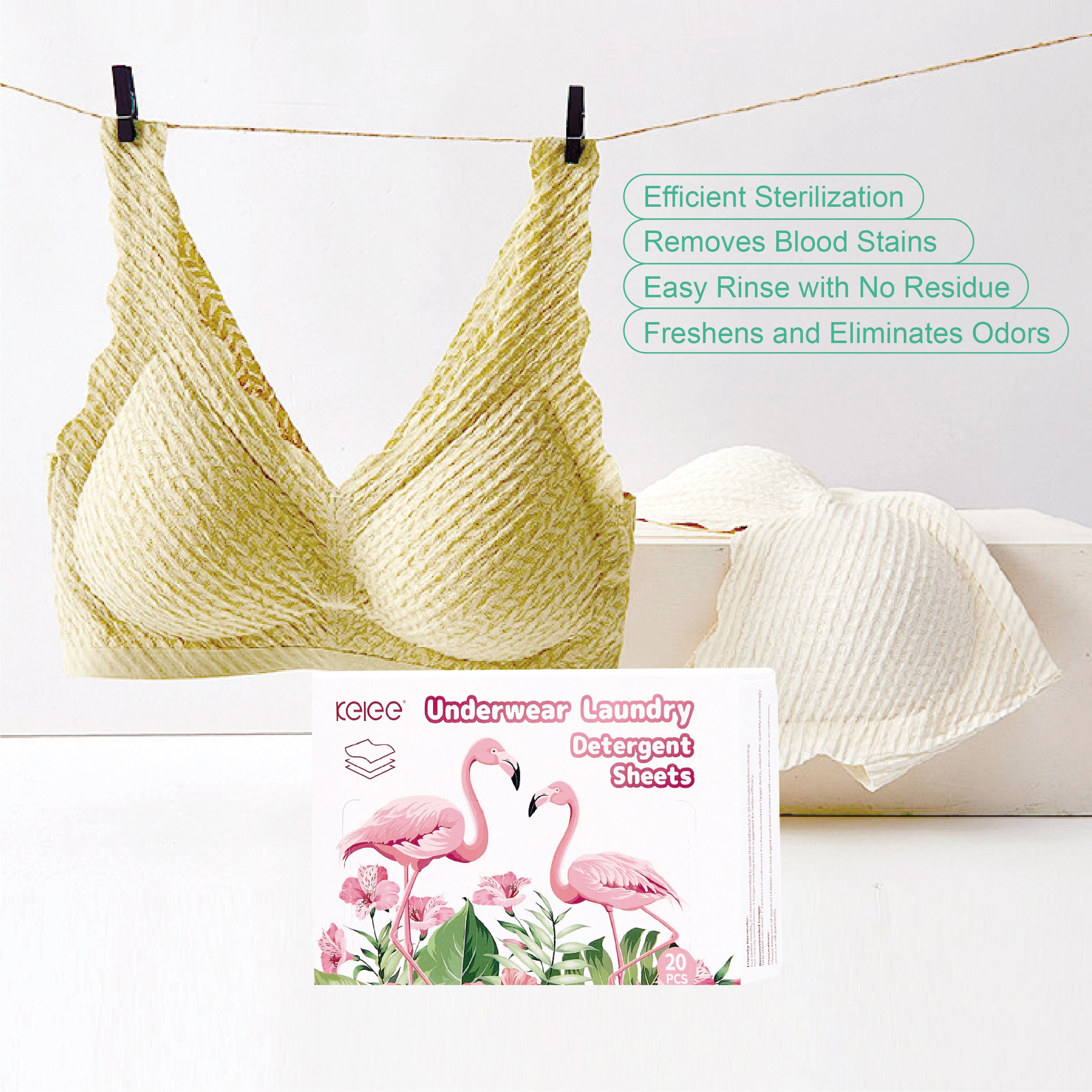 KELEE Manufacturer Clothes Washing Underwear Laundry Sheets Eco Friendly Laundry Detergent Sheets For Underwear