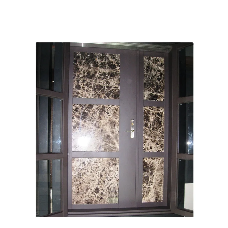 Salable Brown Natural Marble Entrance Door And Commercial Entry Doors