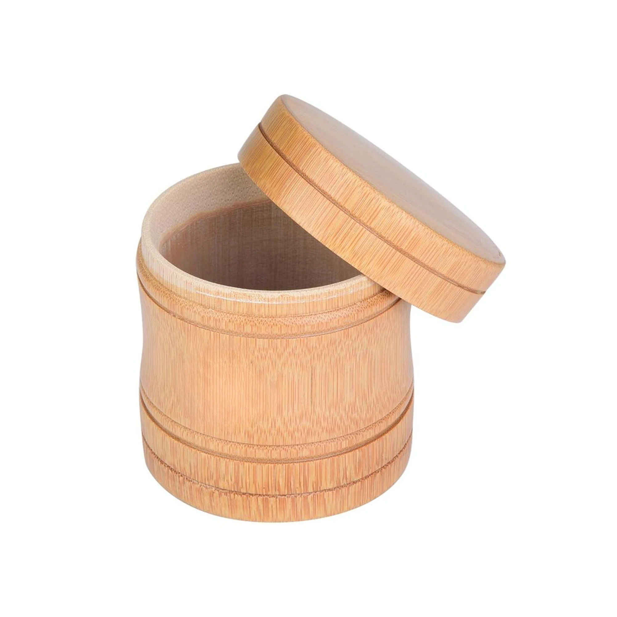 Customizable Round Bamboo Tube Canister Jar Container For Spice Food Storage