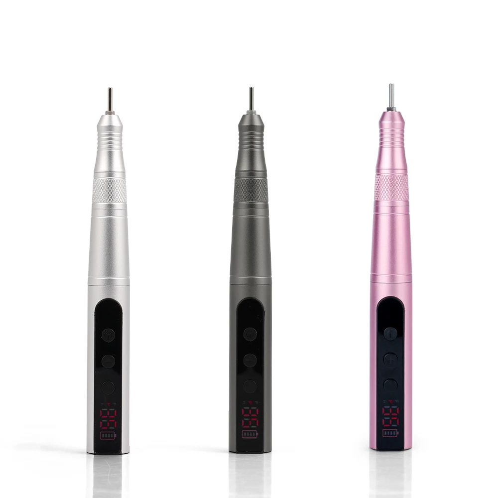 AliExpress Hot Selling 35000 RPM Cordless Rechargeable Portable Lightweight Nail Drill machine with LCD Display