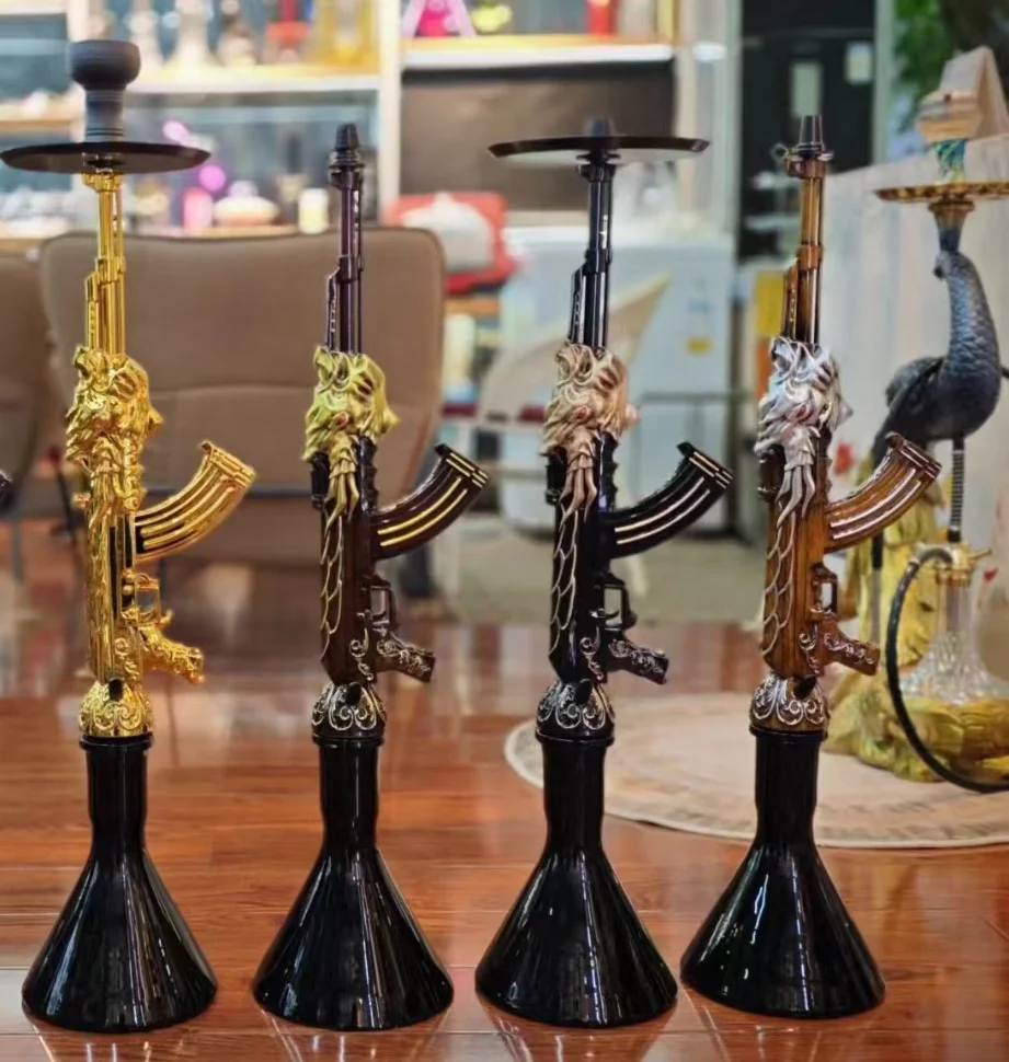 STOCK hot sale black gold sliver large size luxury shisha hookah set