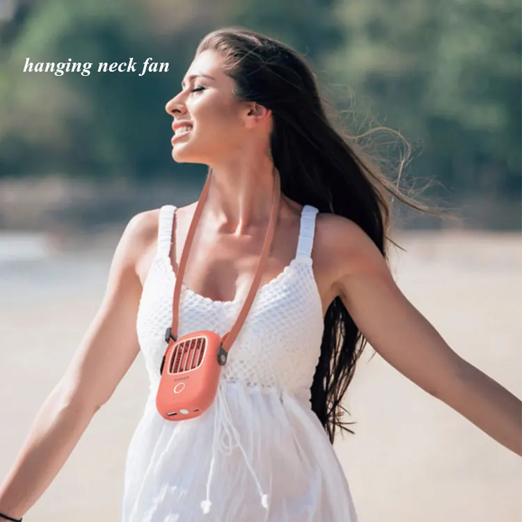multifunction fan rechargeable handy wearable hanging neck blower USB with flashlight power bank manufacturer customized fans