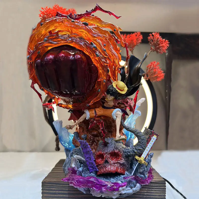 2024 BoTu Anime Luffy Figure Gk Gear 5 Monkey D. Luffy Action Figure Statue Big Karma Fire PVC Collection Model Toys Gifts