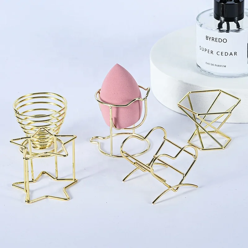 Makeup sponge Storage Rack Gold beauty blender holder