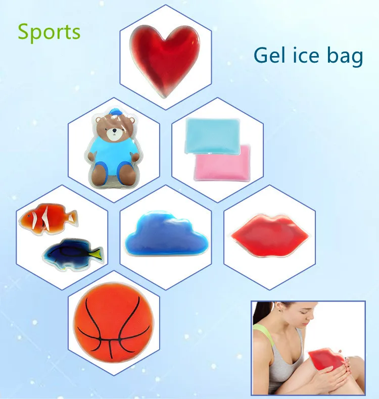 High Quality Cute Shape Fitness Healthy Gym Pain Relief Hot Cold Ice Gel Pack Compress Ice Bag