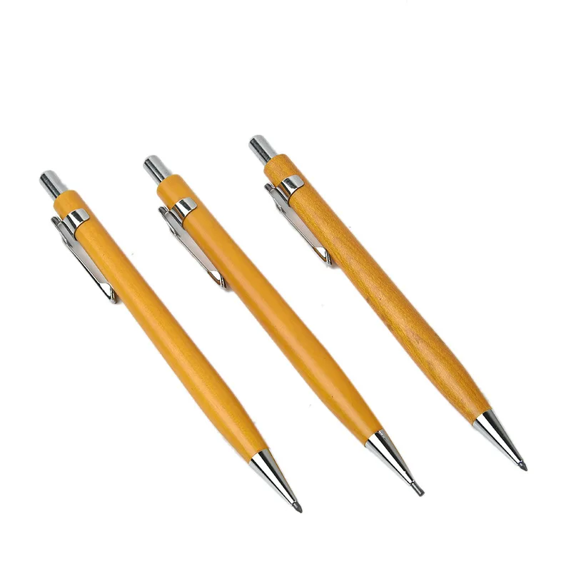 New Art Ecofriendly Custom logo Engraved Automatic Pencil Thin Rose Wood Maple Walnut Mechanical