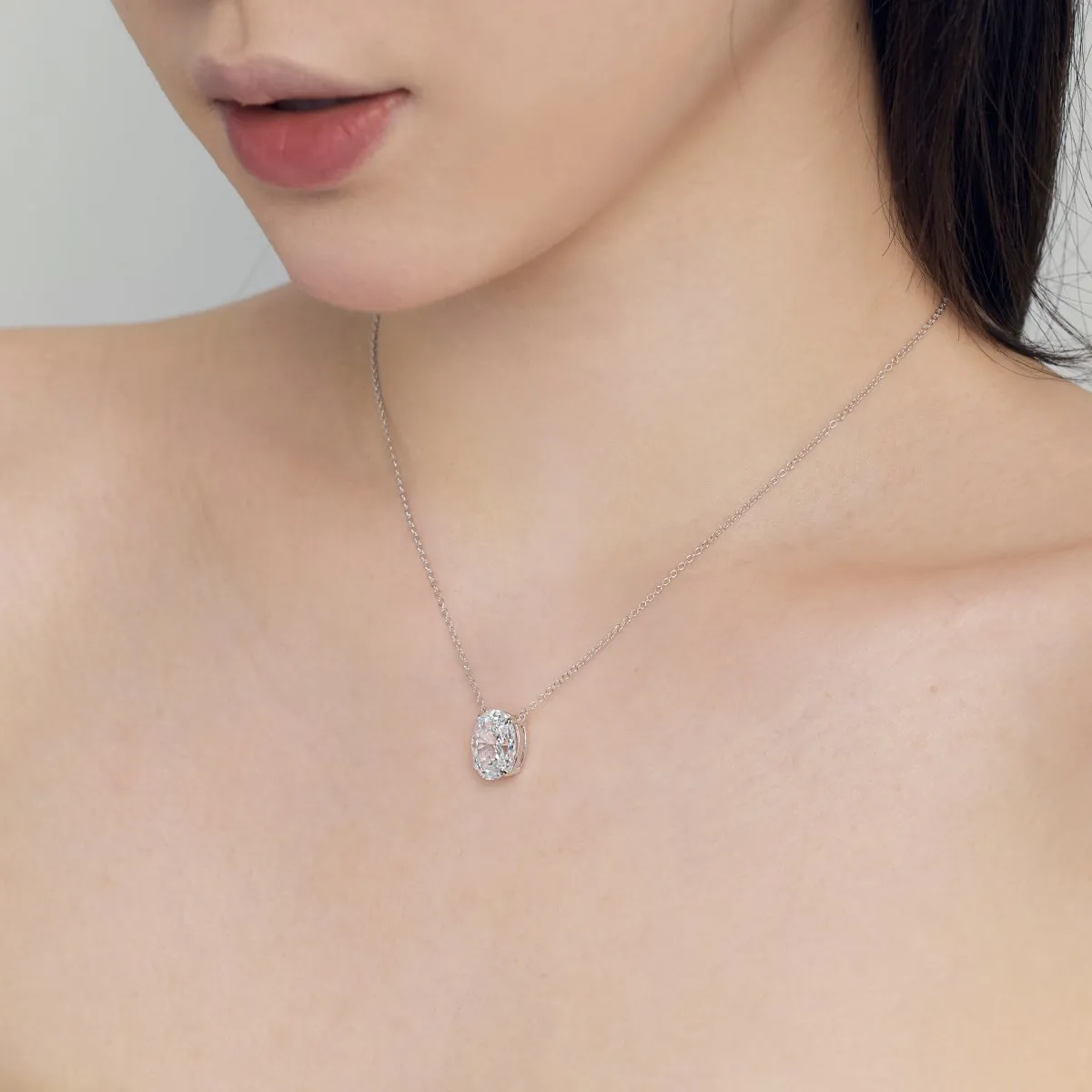 Dylam Simple Design 18K Gold Plated Chain Link Charm 9Mm Round 8A Cz Zircon Necklace S925 Silver Pendant Necklaces For Women