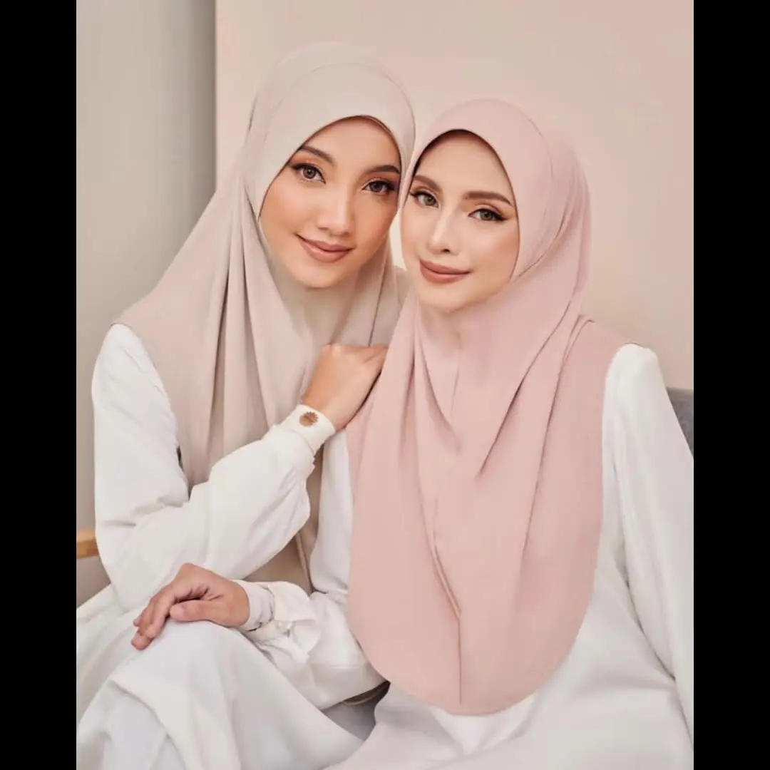 Zifeng OEM Ladies Hijab Hat Double Layer Round Brim Elastic Baotou Hat Solid Color Casual Bottoming Hat