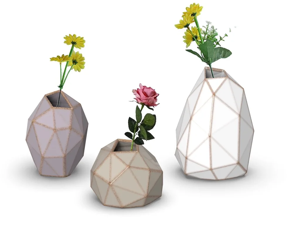 Modern concrete flower pot vase with hand painting home decorations Flower Pots & Planters