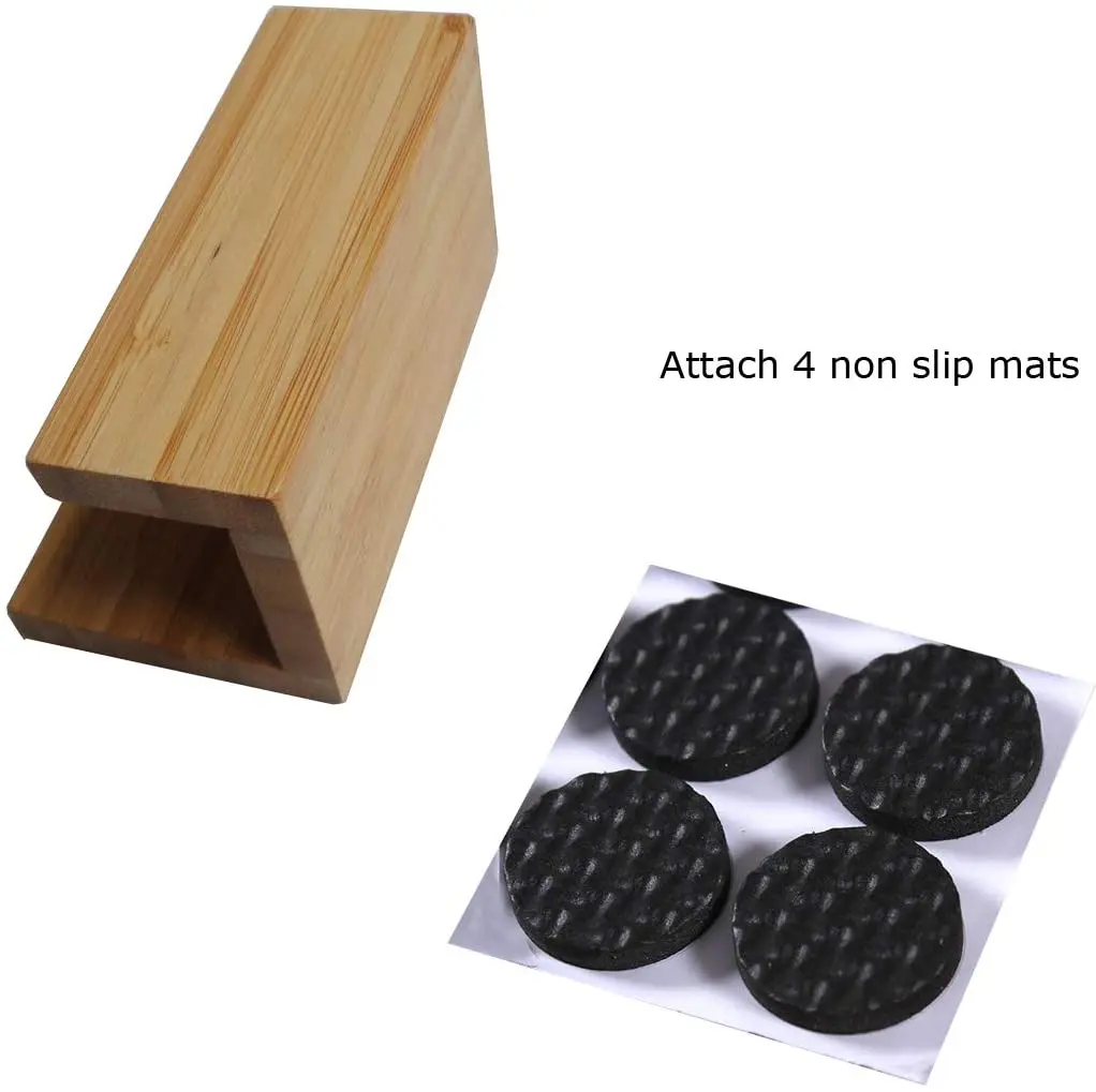 Bamboo Postcard Stand Wood Desktop Business Card Holder Display Stand for Office Desk