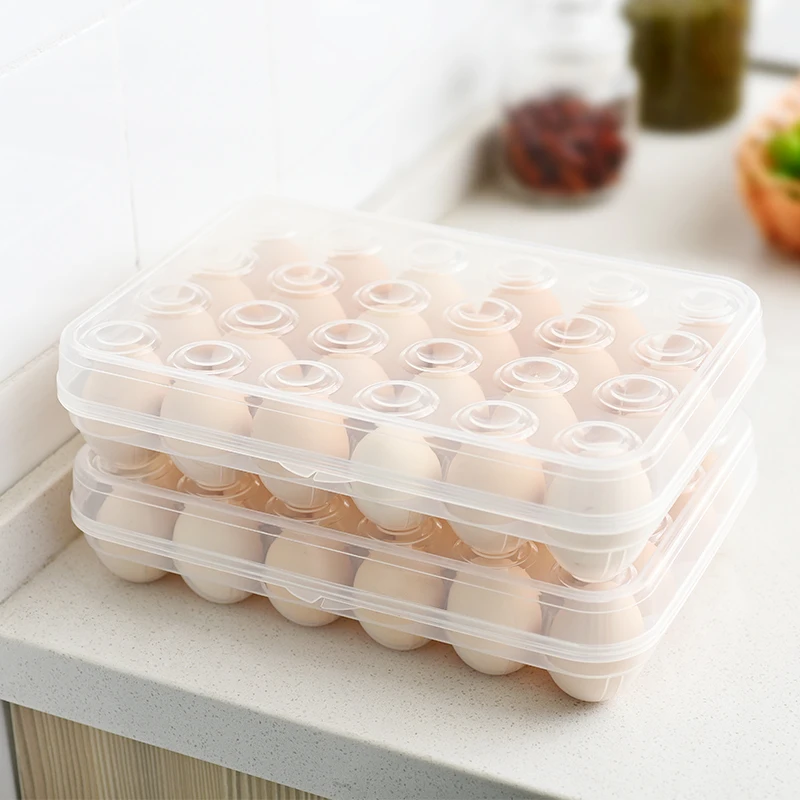 
New Design kitchen 24 Grid Plastic Transparent Vertical Egg Box Egg Storage Box 