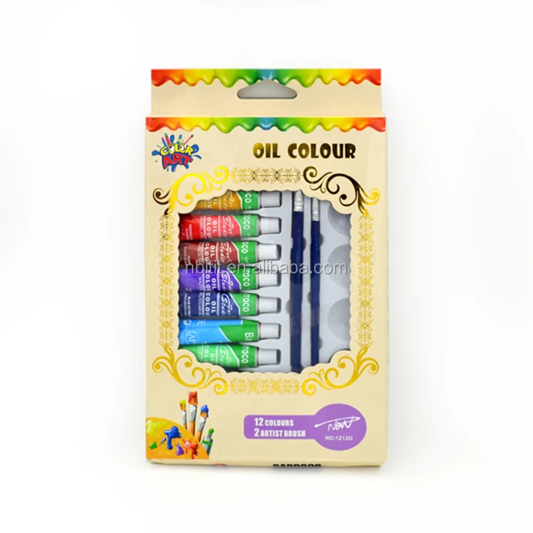 Multi-color Artist Oil Paint Colors Set for Painting 12ml Aluminum Tube Set 24 Color Oil Painting OEM Customer Designed LOGO