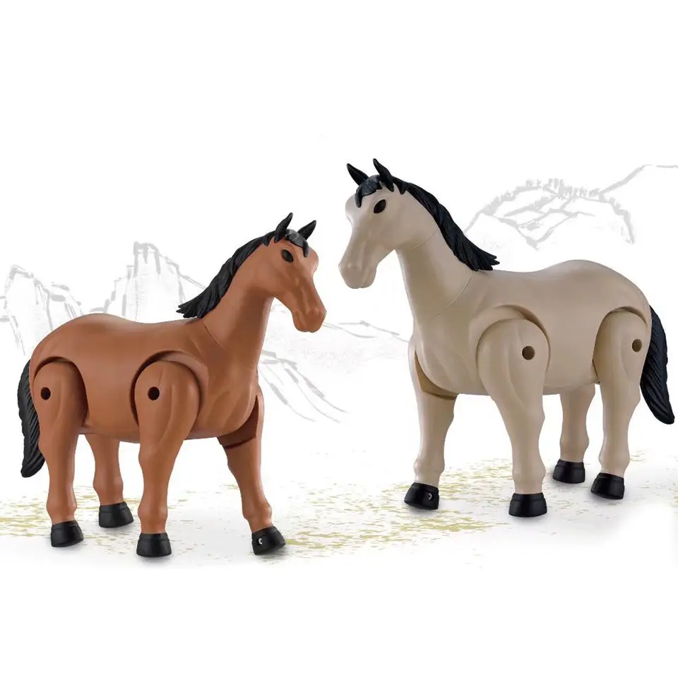 Wholesale electricity simulation wild animal horse models walking environmental protection plastic gifts kids toys