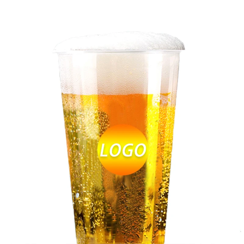 Custom printed logo Juice drinks Coffee beer cocktails Take away disposable 22 oz plastic cups