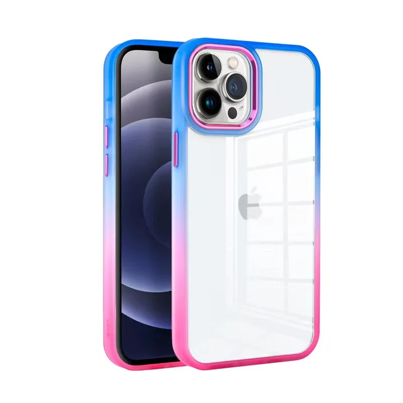 Soft TPU Gradient Edge Phone Case  Colorful gradual transparent clear soft tpu phone case for iphone 13 14 pro max