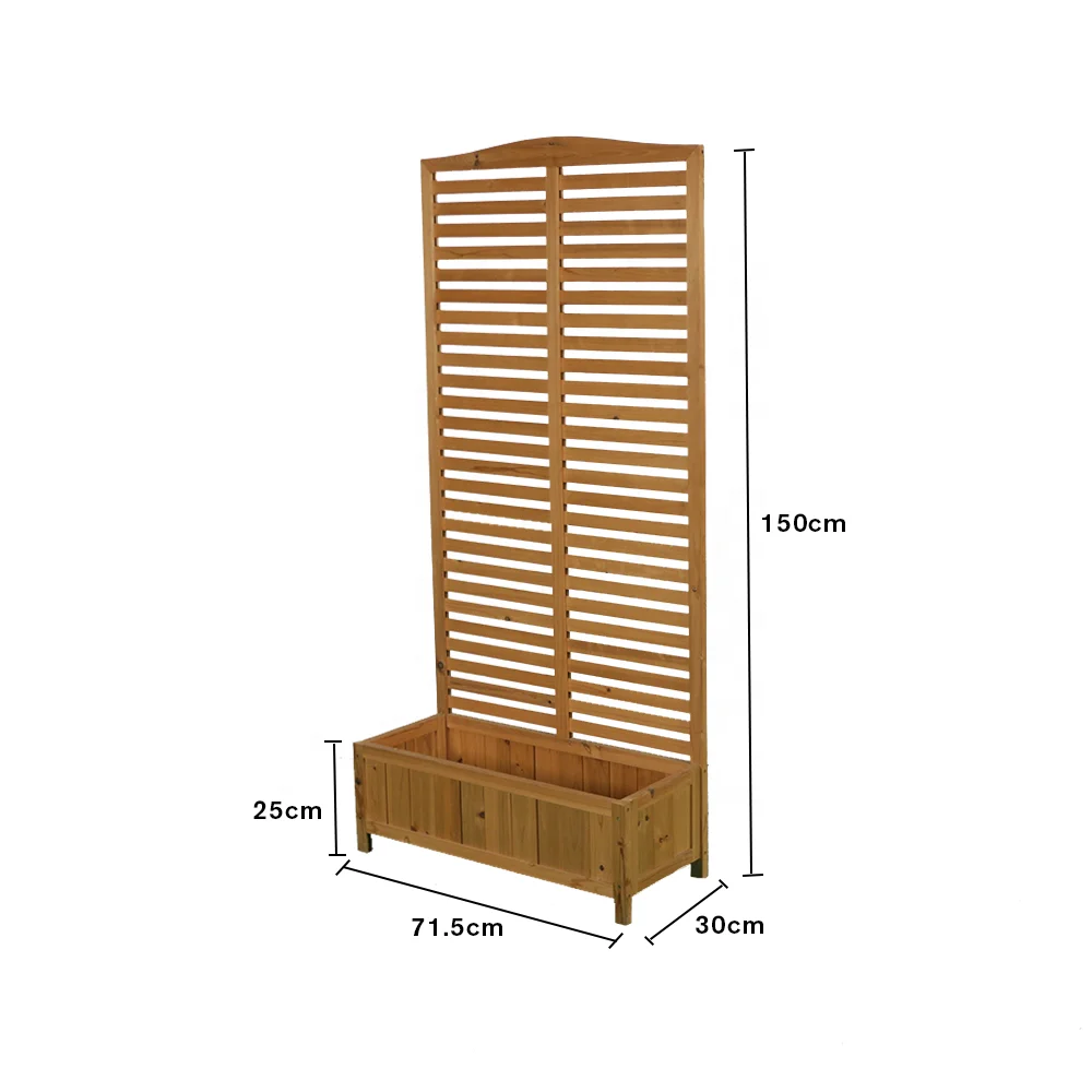 Outdoor decoration garden raised plant box cedar wood garden planting box with trellis