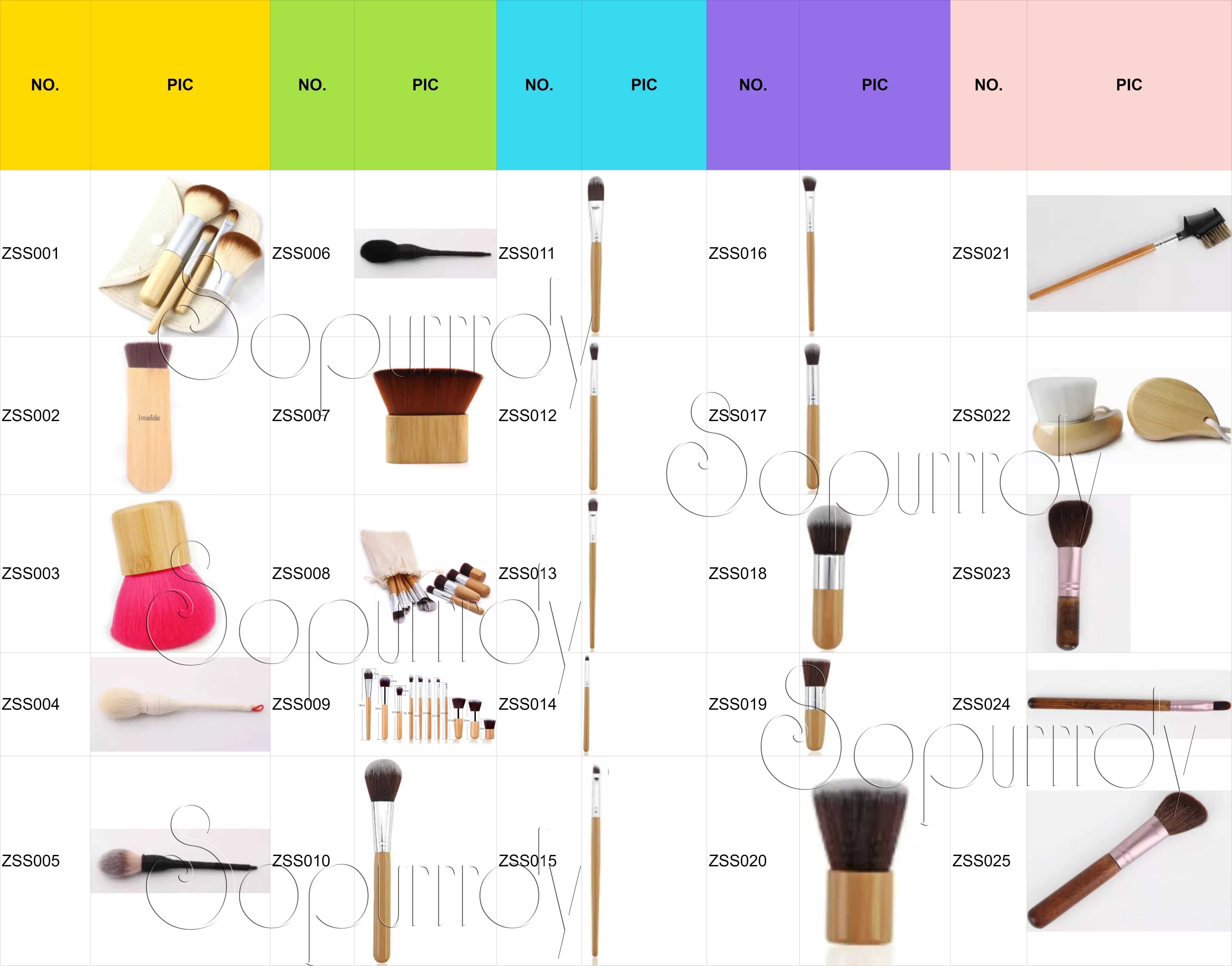 Custom logo Eco Friendly Bamboo Handle Mini Travel Brush 4pcs Makeup Brushes Set For Foundation Blending Brush Makeup With Bag