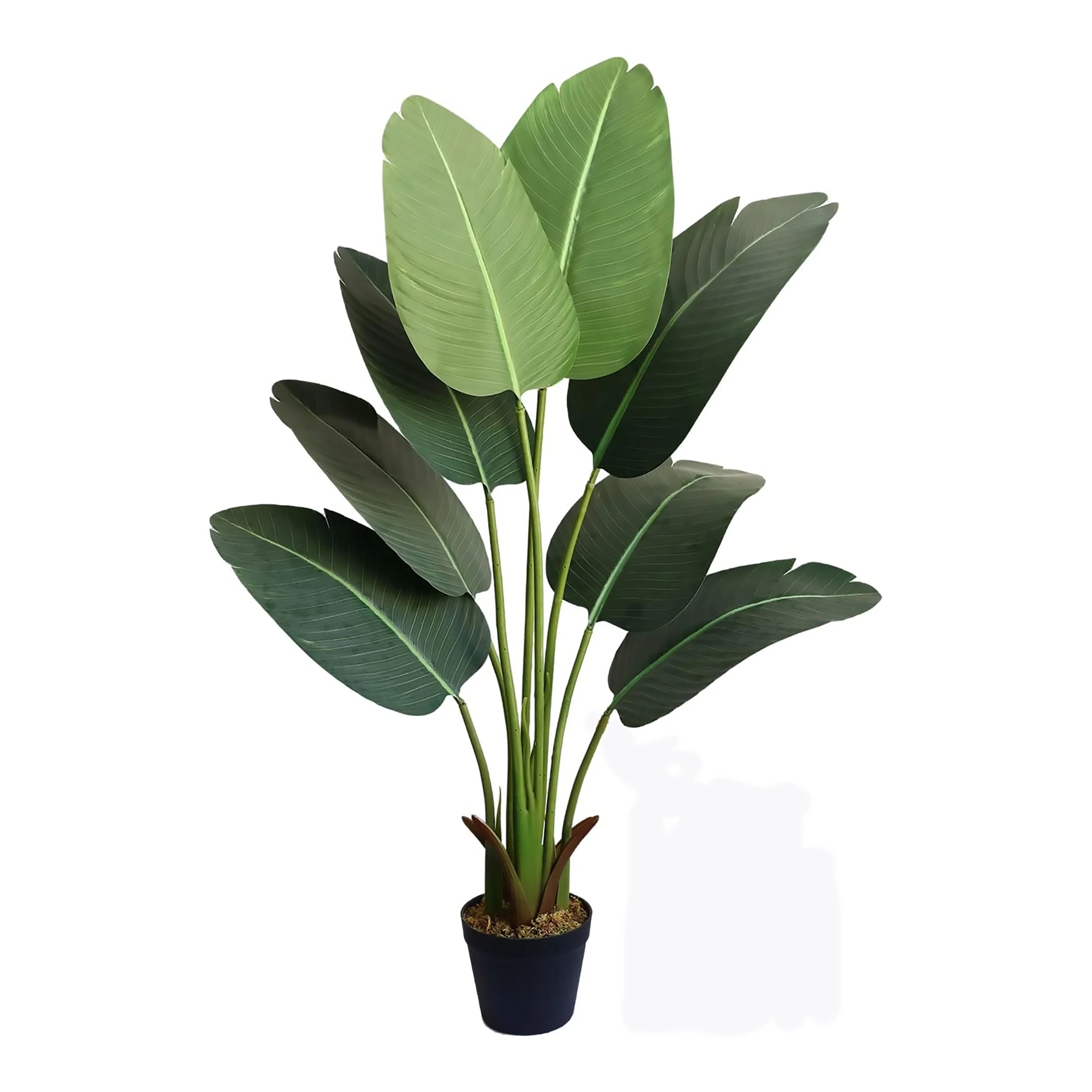 New Bird of Paradise Plant 4 Feet Banana Tree With Silk Fabric Big Leaf Faux Potted Green Plant Art Home Hotel Artificial Plant