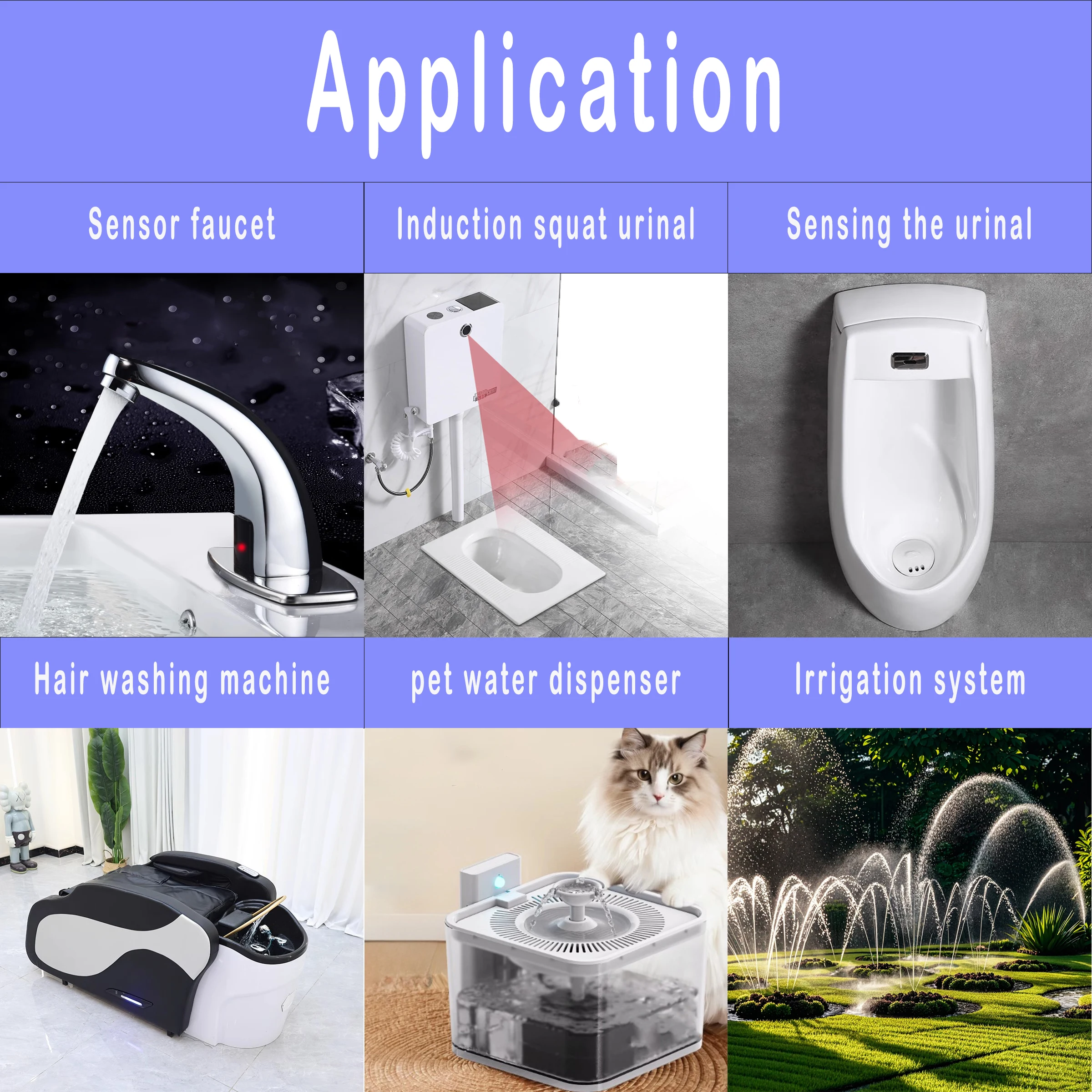 24V DC Bistable Electric Water Solenoid Valve Plastic Toilet Touchless Infare Faucet with Urinal Control for General Application