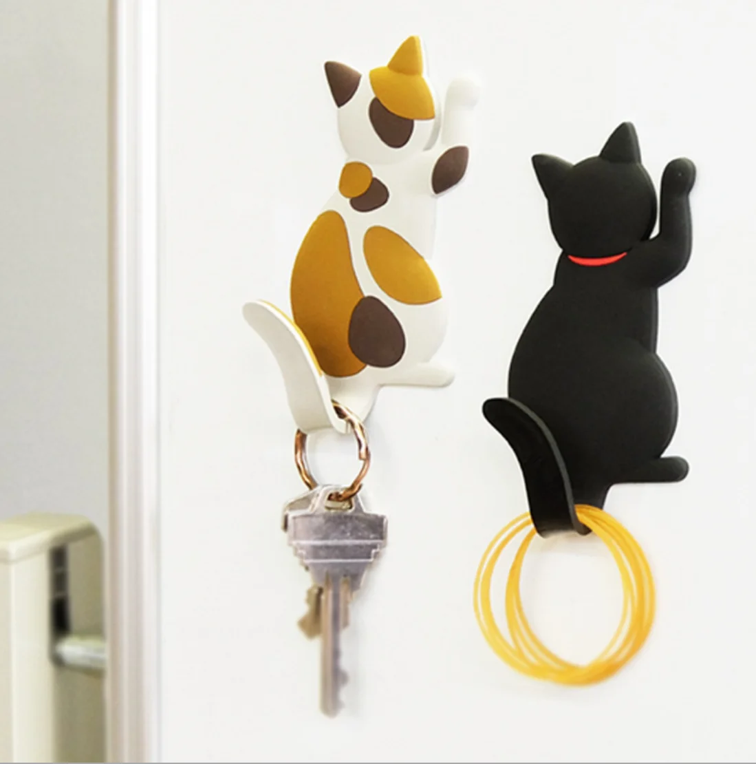 
Silicone Cat shaped fridge magnet hook door hooks 