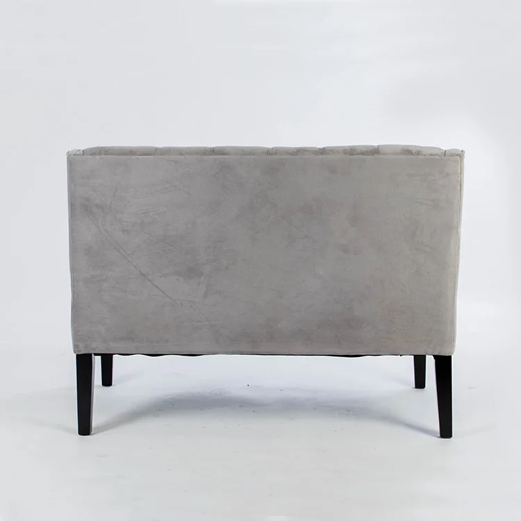 Home living room used button design fabric sofa solid wood 2 seat wooden chairs(KY-3197)