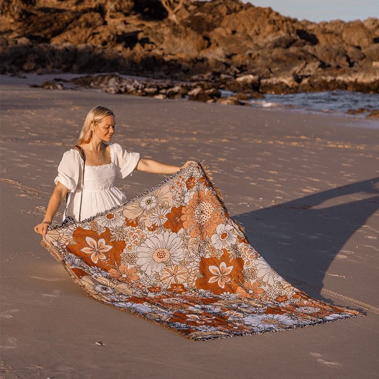 Ins new design bohemian custom cotton woven blanket jacquard tapestry picnic throw blanket